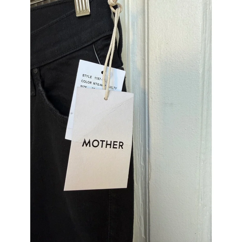 Mother The Insider Crop Step Fray Jeans Not Guilty Black High Rise Size 26